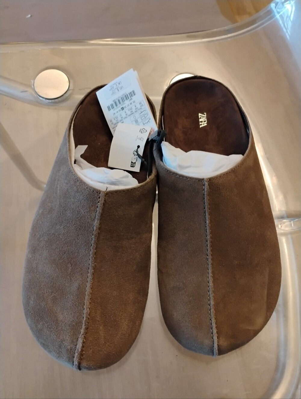 ZARA Brown Suede Slip-On Loafers